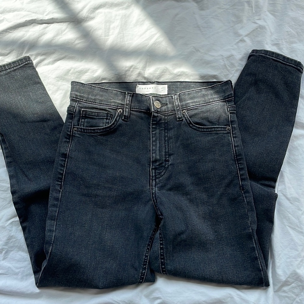 Topshop Washed Black Jamie Skinny Jeans